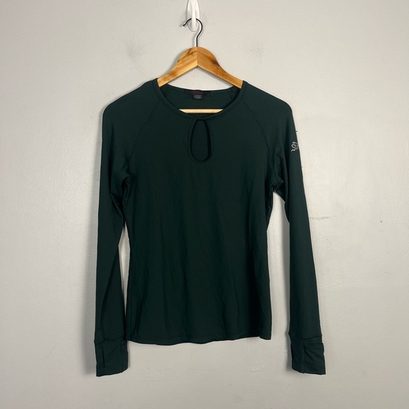 Greyson tulia top in dark green size medium embroidered with st.ives on sleeve - Picture 2 of 8